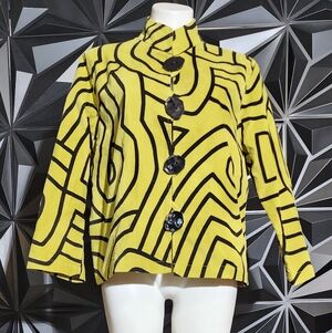 Yellow Geometric Women's Jacket